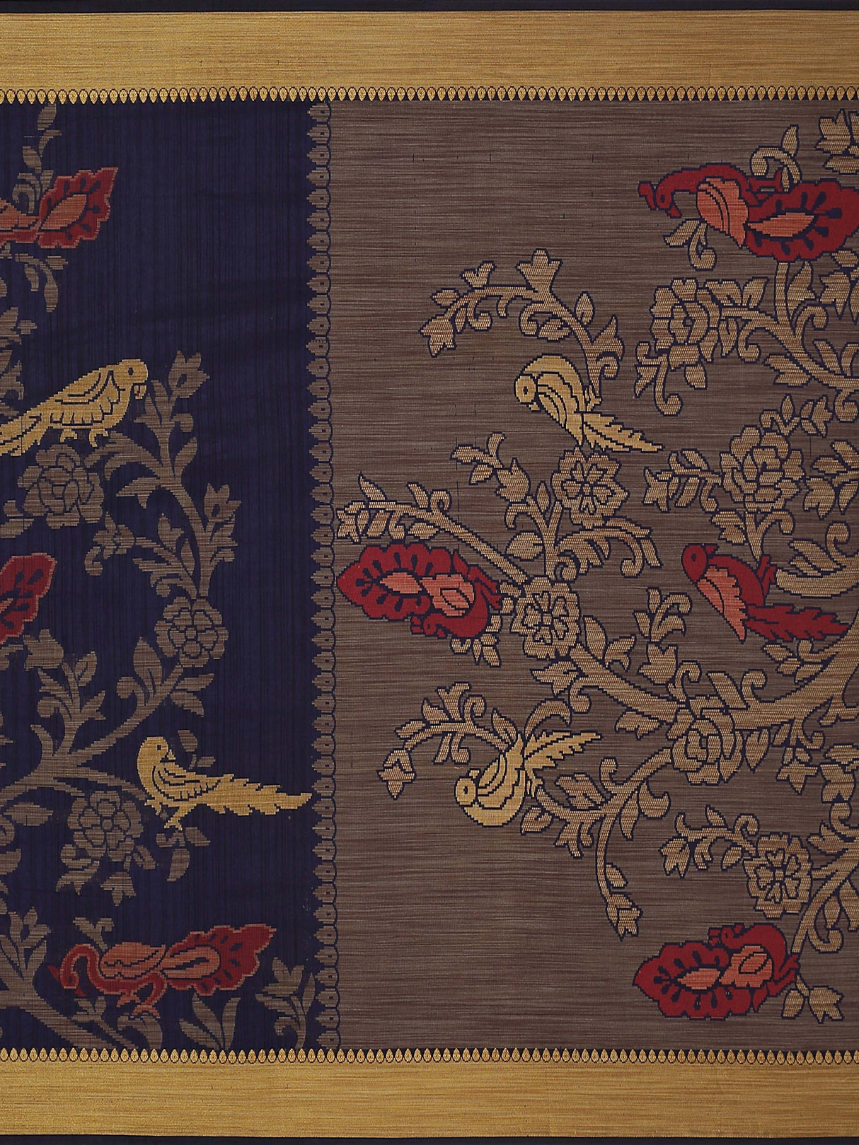 Mimosa Womens Art Silk Saree Kanjivaram Navy Blue Color