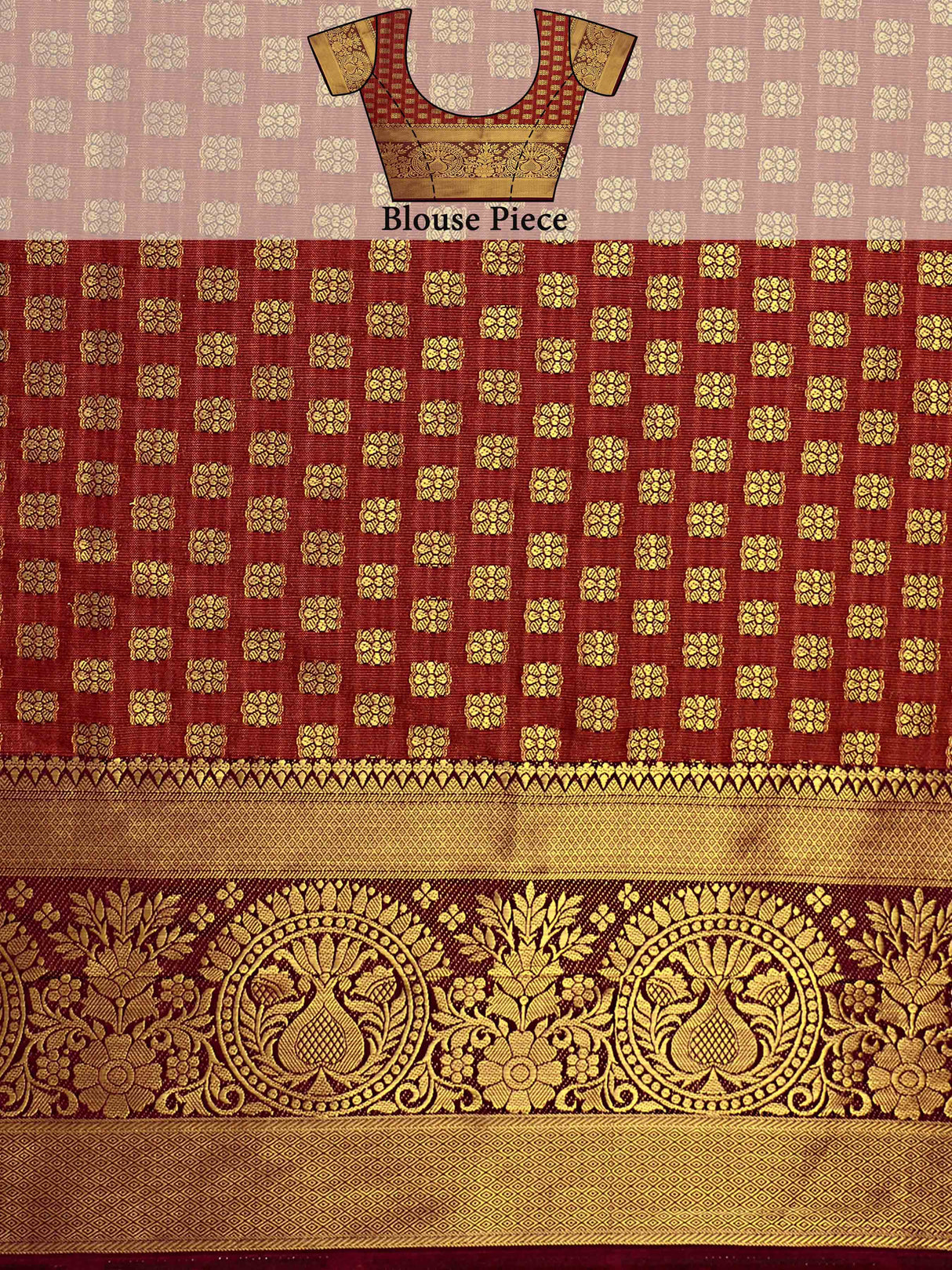 Mimosa Womens Art Silk Saree Kanjivaram Wine Color