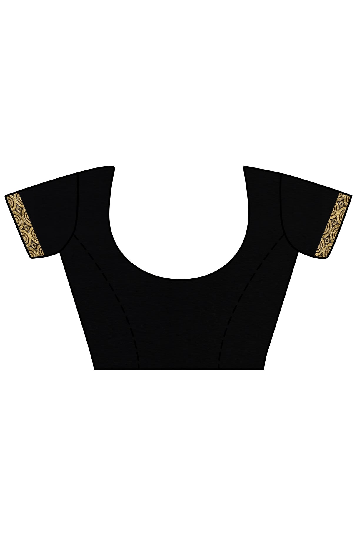 Mimosa Womens Chiffon Saree Banarasi Black Color