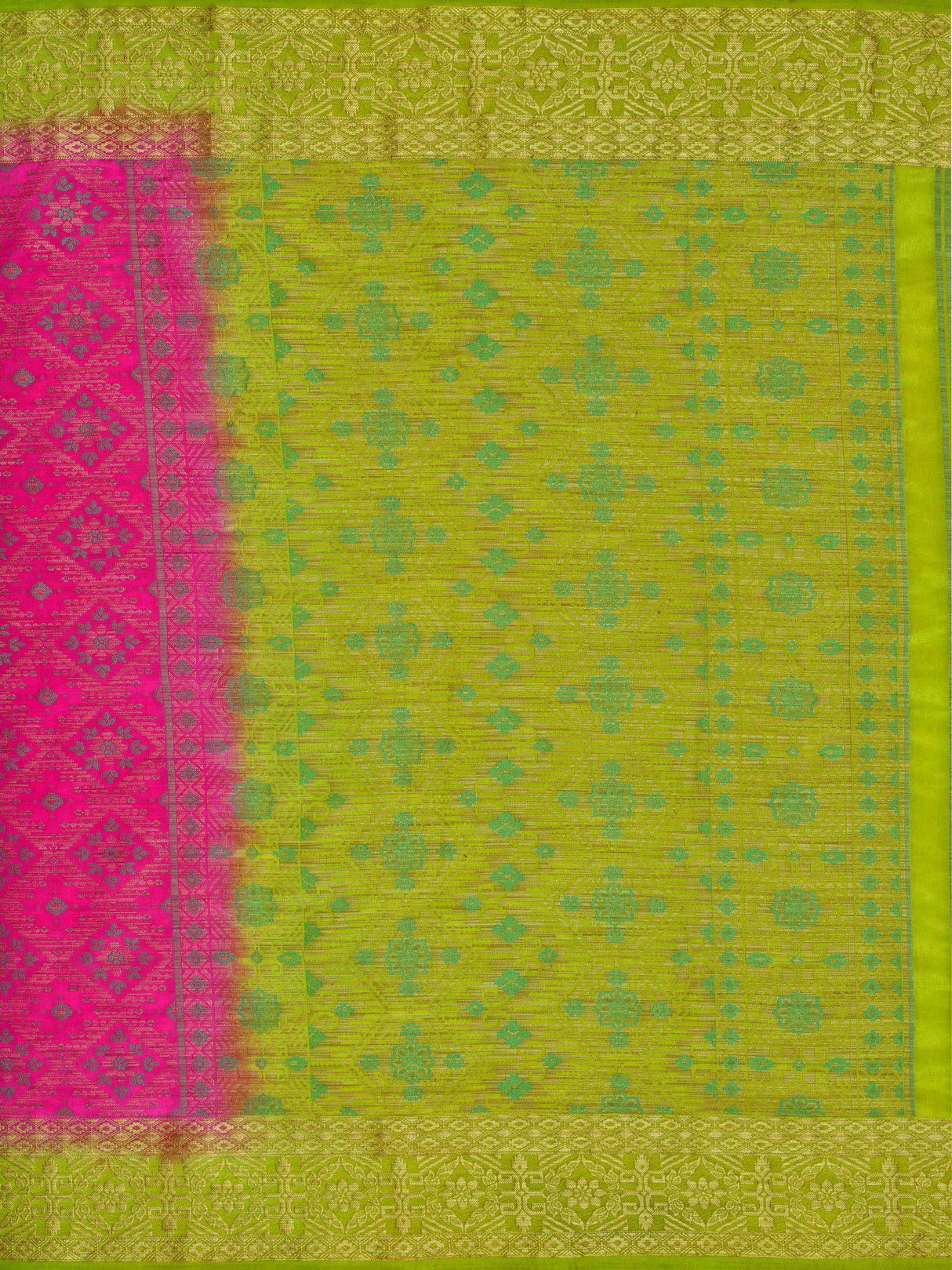 Mimosa Womens Art Silk Saree Patola Rani Color