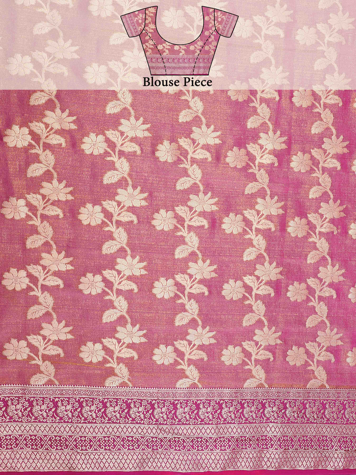 Mimosa Womens Art Silk Saree Kanjivaram Pink Color