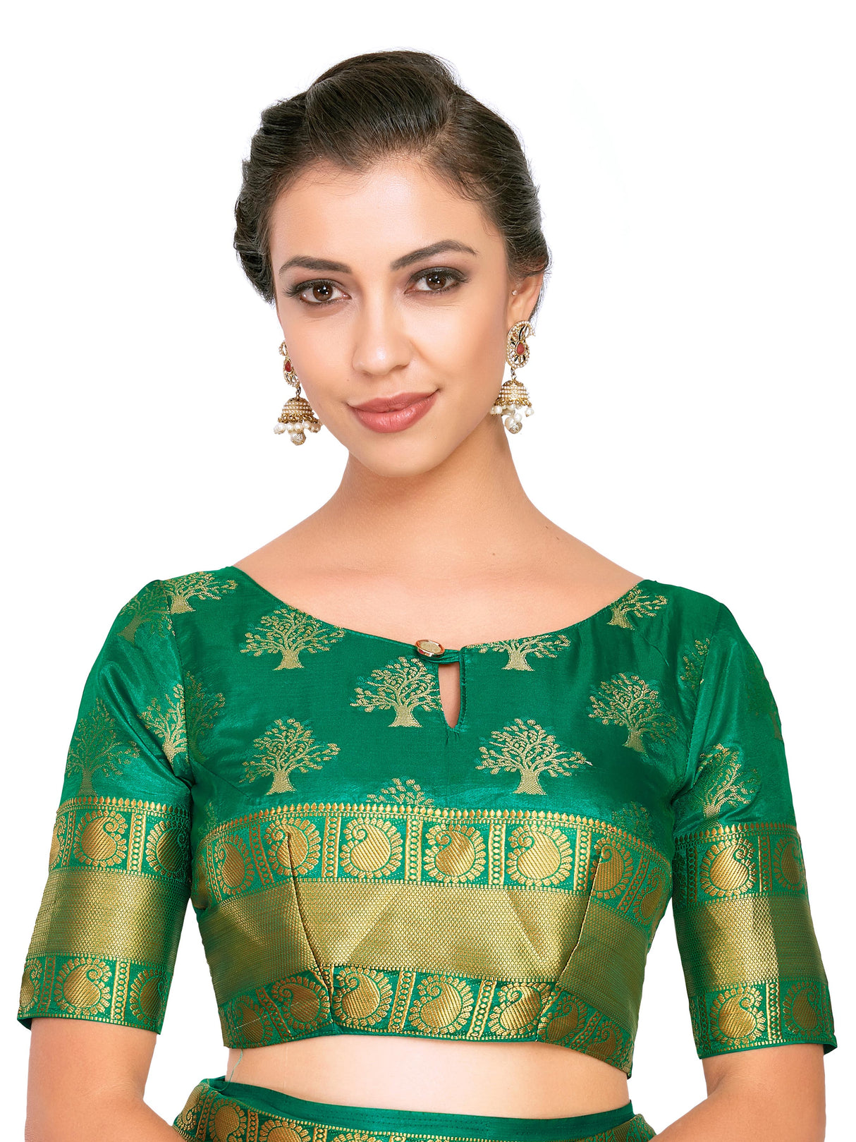 Mimosa Womens Art Silk Saree Kanjivaram Peach Color