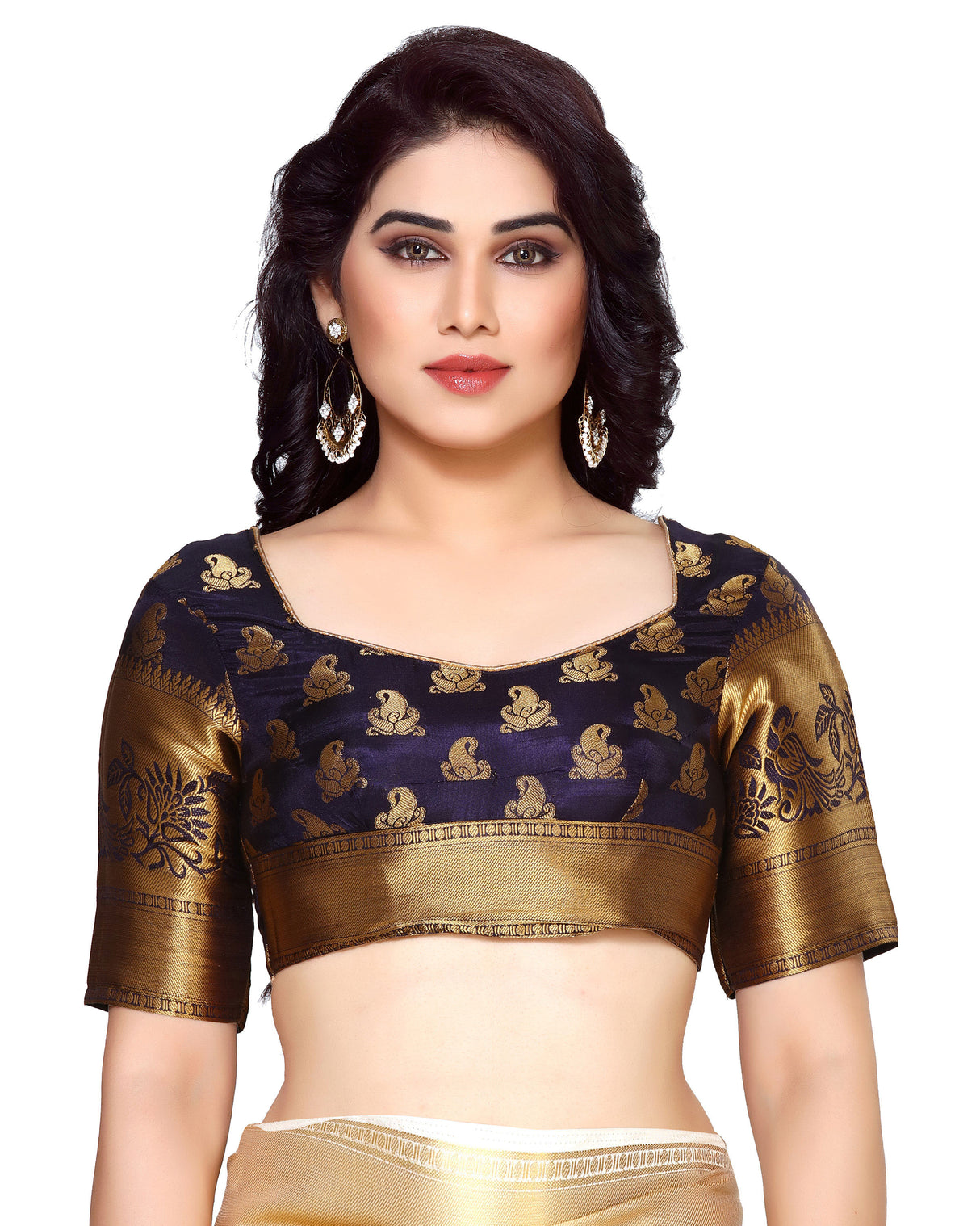 Mimosa Womens Art Silk Saree Kanjivaram Halfwhite Color