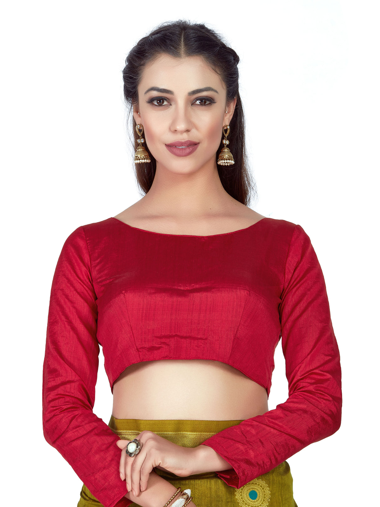 Mimosa Womens Art Silk Saree Kanjivaram Chiku Color