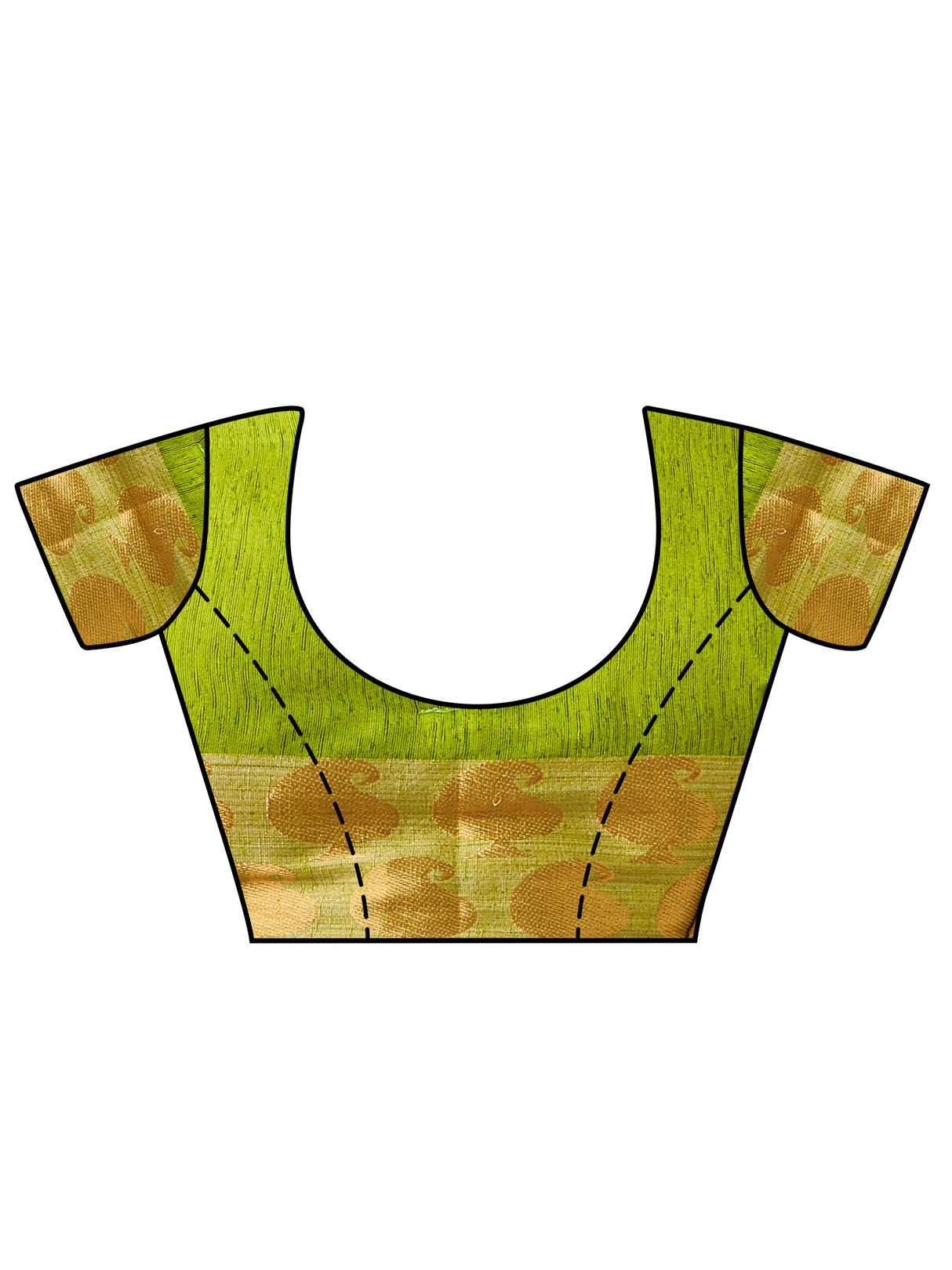 Mimosa Womens Linen Saree Kanjivaram style Pista Color