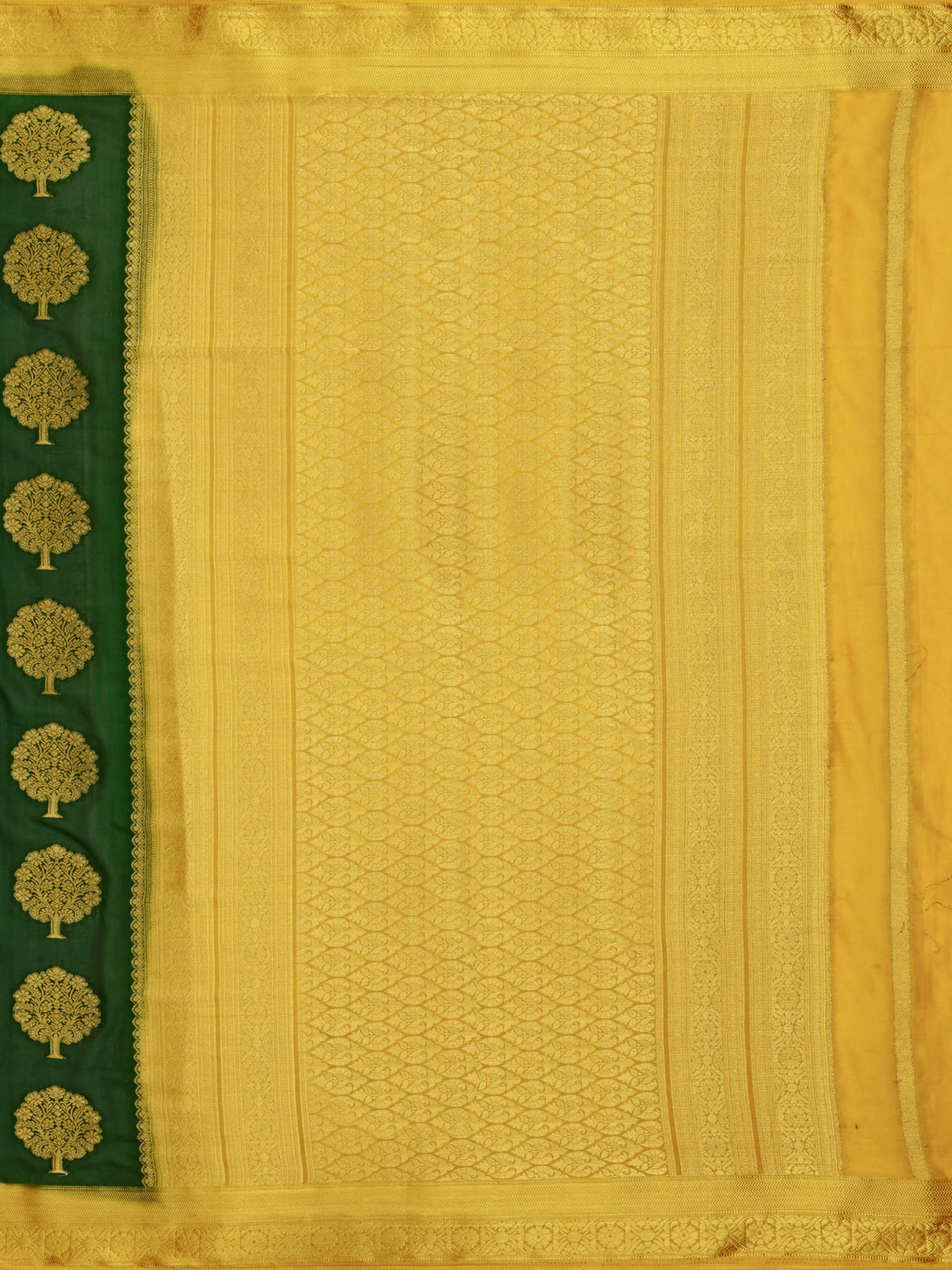 Mimosa Womens Crepe Saree Mysore Silk BGreen Color