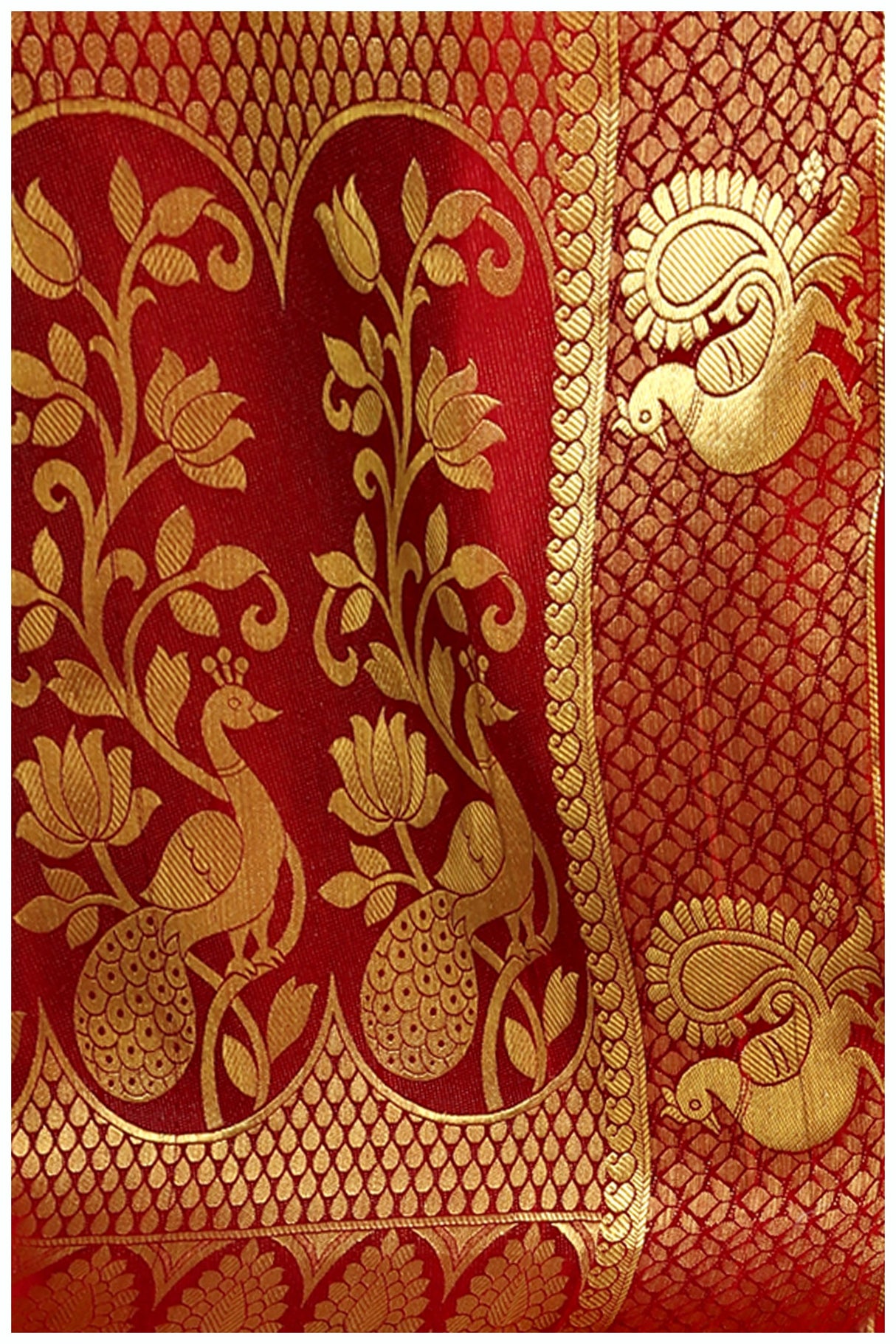 Mimosa Womens Art Silk Saree Kanjivaram Halfwhite Color