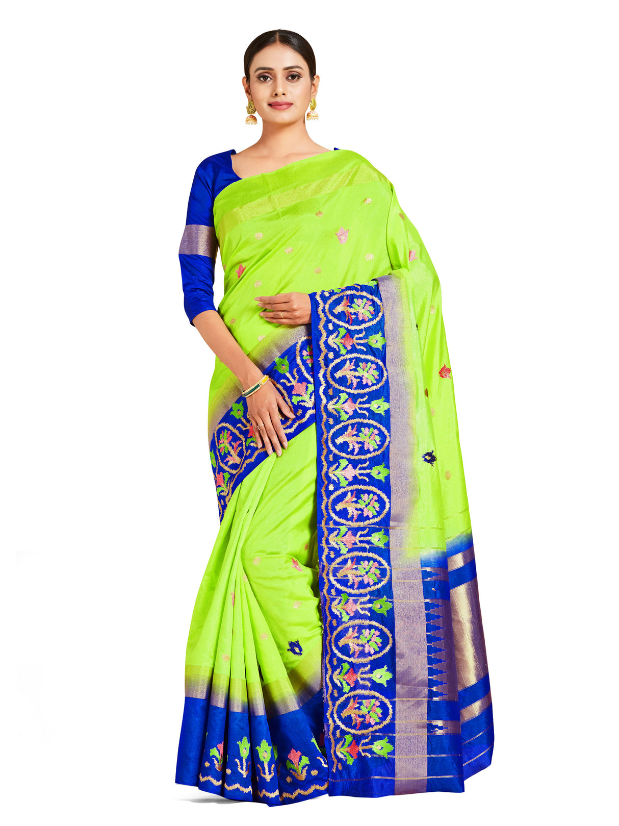 Mimosa Womens Art Silk Saree Kanjivaram style Liril Color