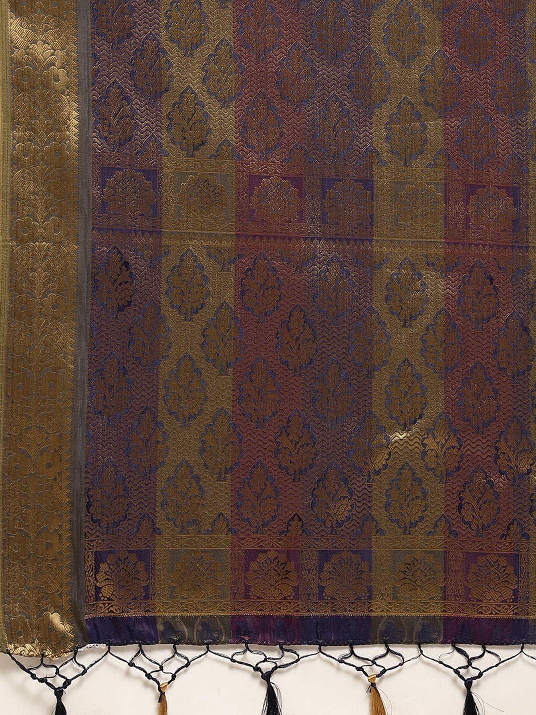 Mimosa Womens Art Silk Saree Kanjivaram Navy Blue Color