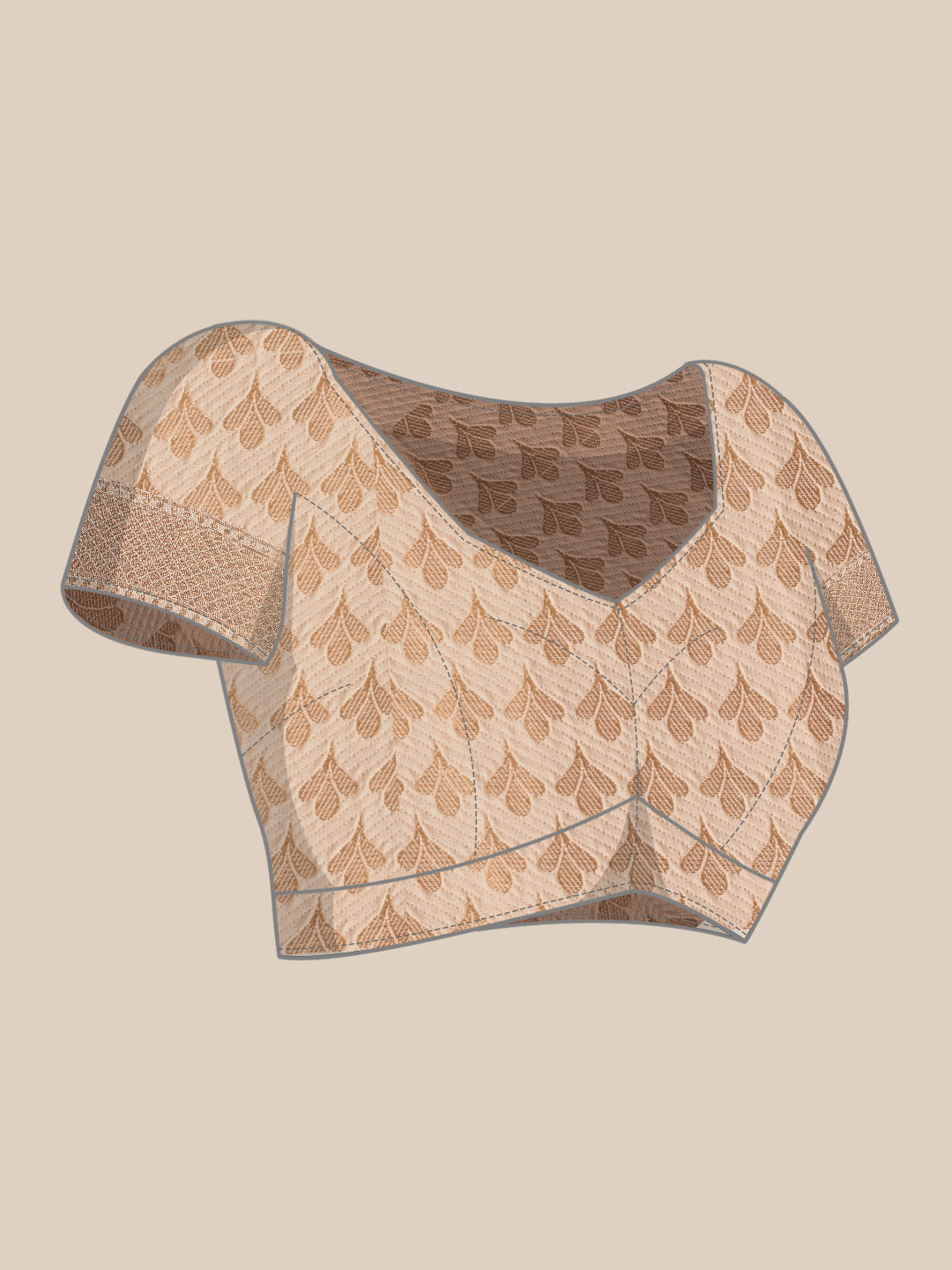 Mimosa Women's Woven Design Kasavu Crepe Saree With Blouse Piece : SA00001179CRFREE