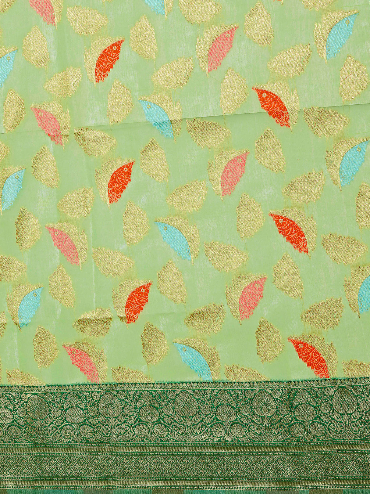 Mimosa Women's Woven Design Kanjivaram Linen Saree With Blouse Piece : SA00001245PSFREE