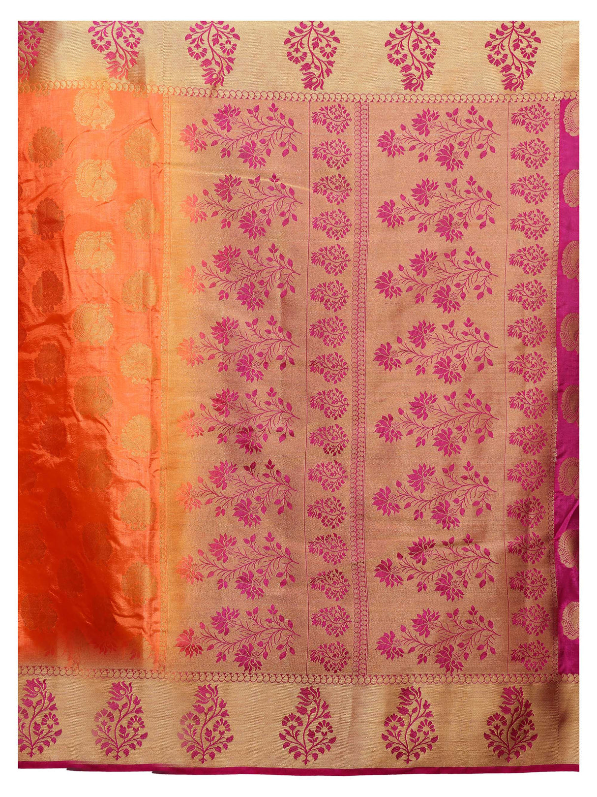 Mimosa Womens Art Silk Saree Kanjivaram Peach Color