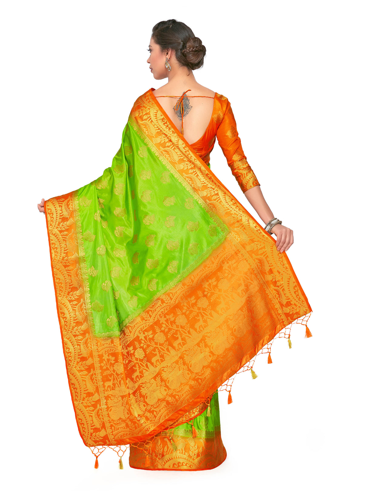 Mimosa Womens Art Silk Saree Kanjivaram Liril Color