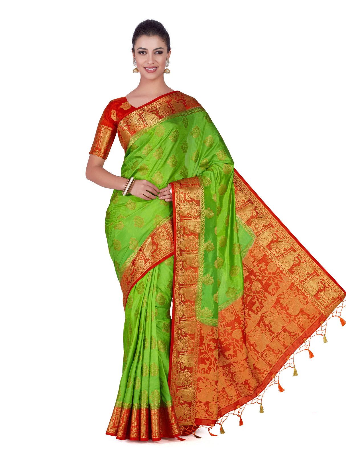 Mimosa Womens Art Silk Saree Kanjivaram Liril Color