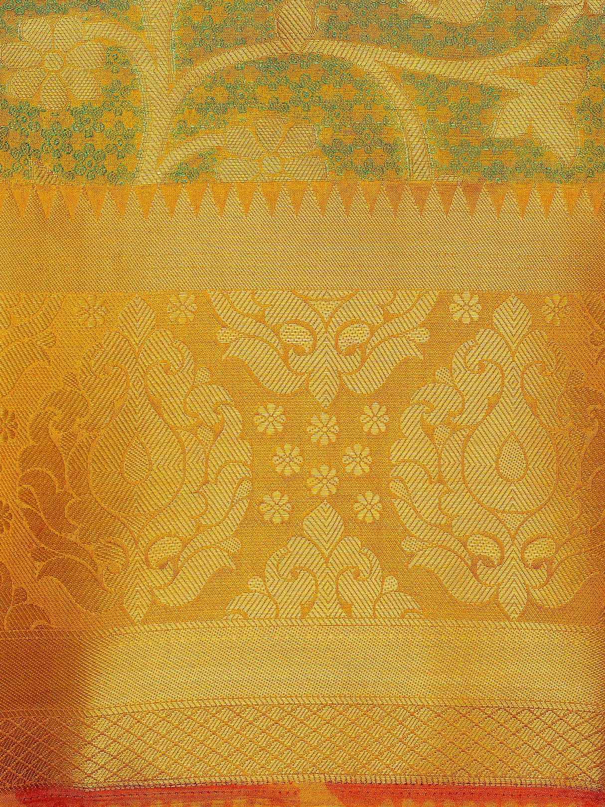 Mimosa Womens Art Silk Saree Kanjivaram Mustard Color