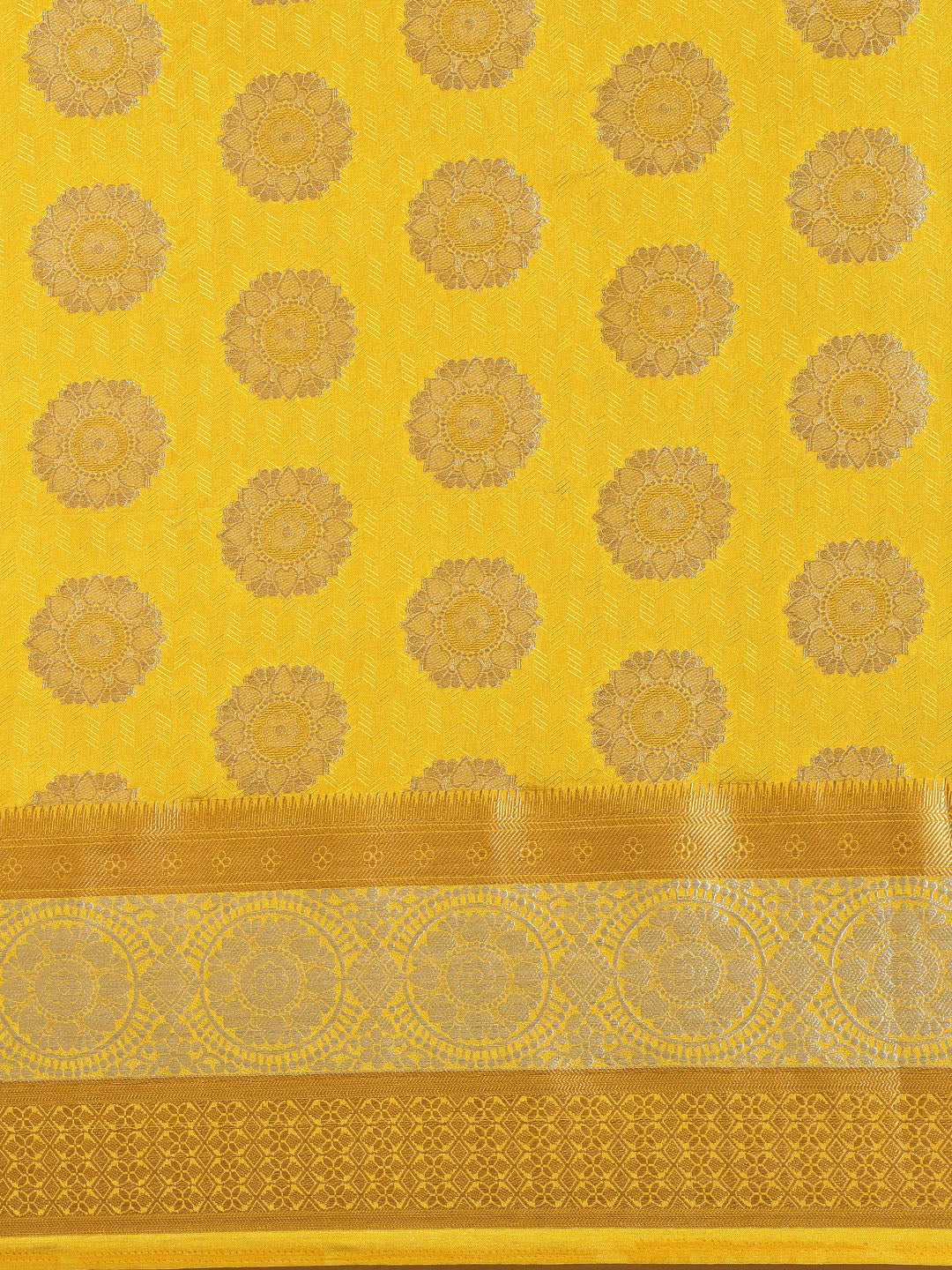 Mimosa Womens Art Silk Saree Kanjivaram Gold Color