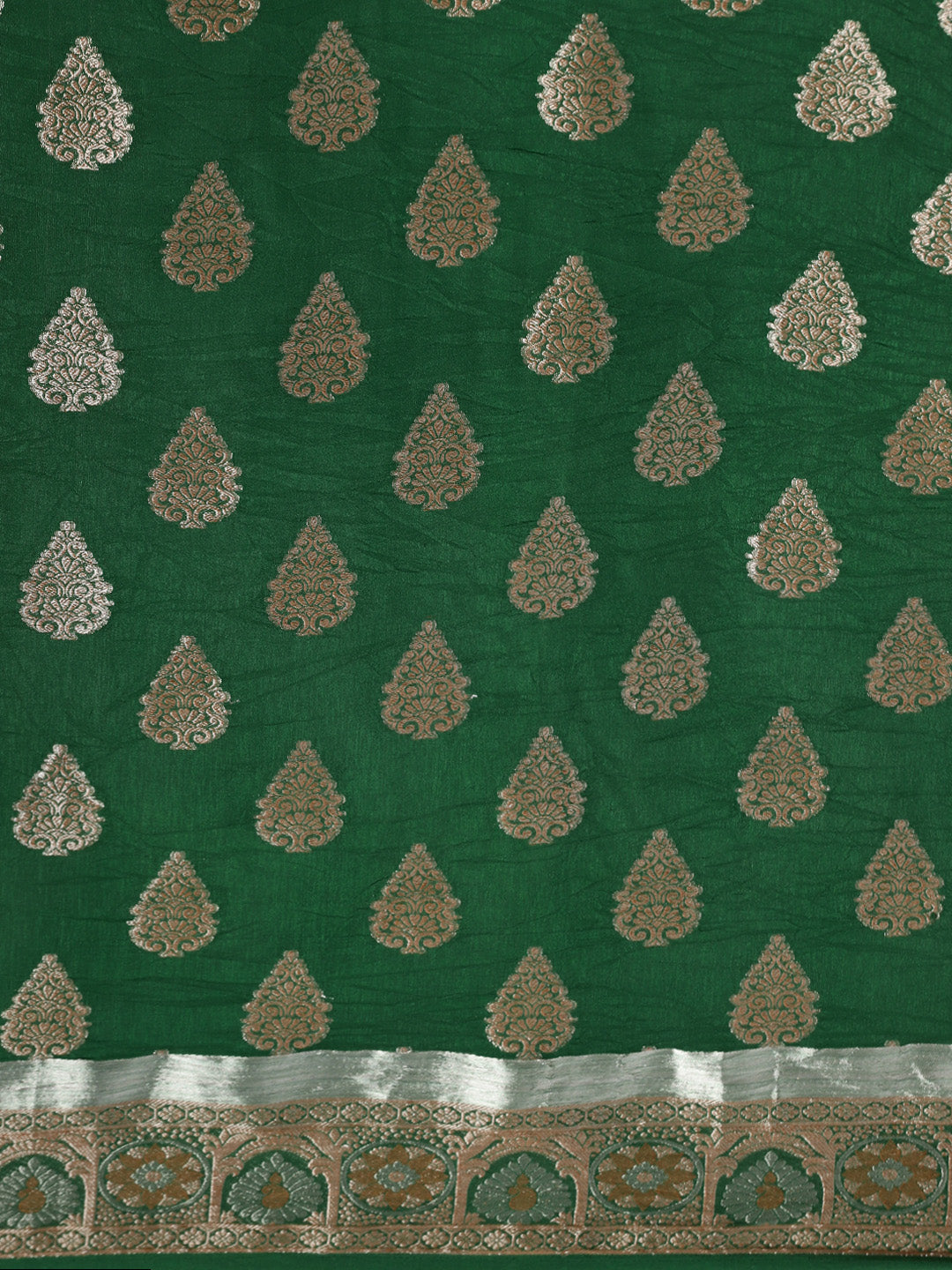 Mimosa Womens Art Silk Saree Kanjivaram Green Color