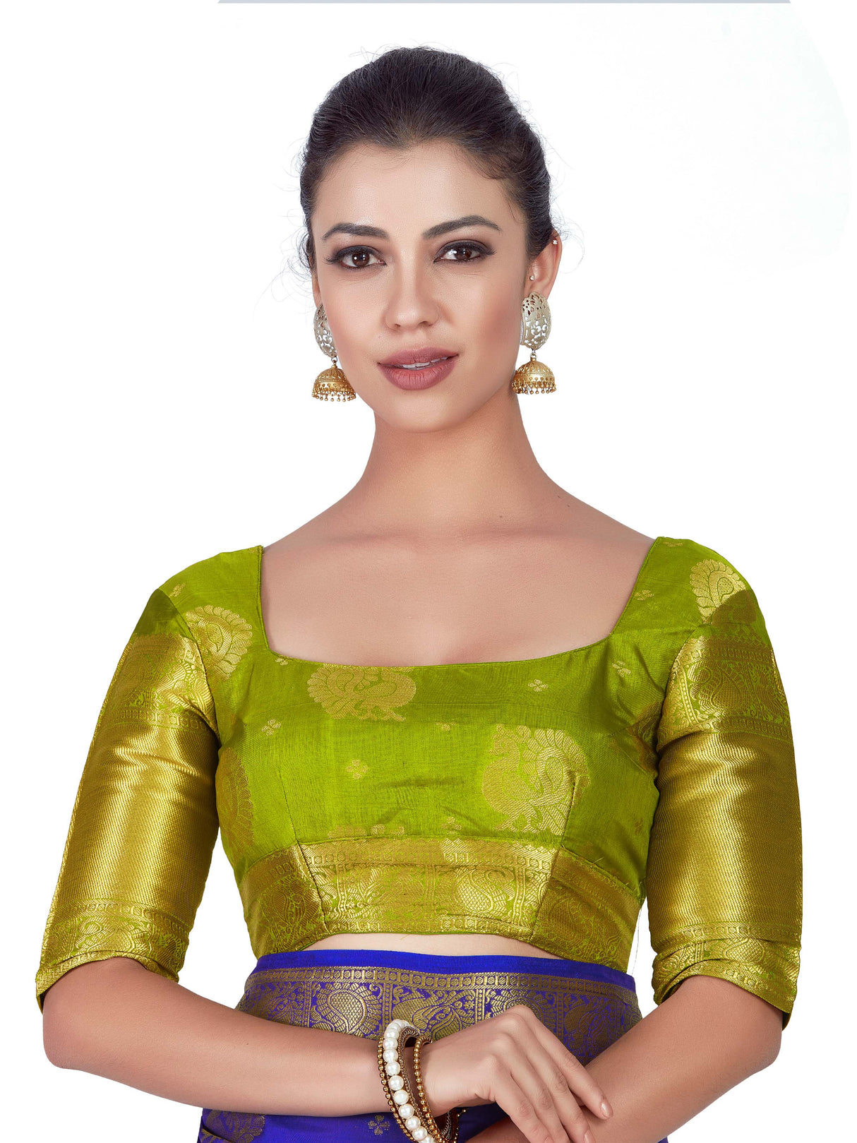 Mimosa Womens Art Silk Saree Kanjivaram Royal Blue Color