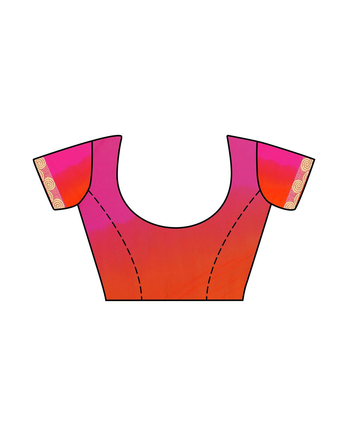 Mimosa Womens Chiffon Saree Kanjivaram Orange Color