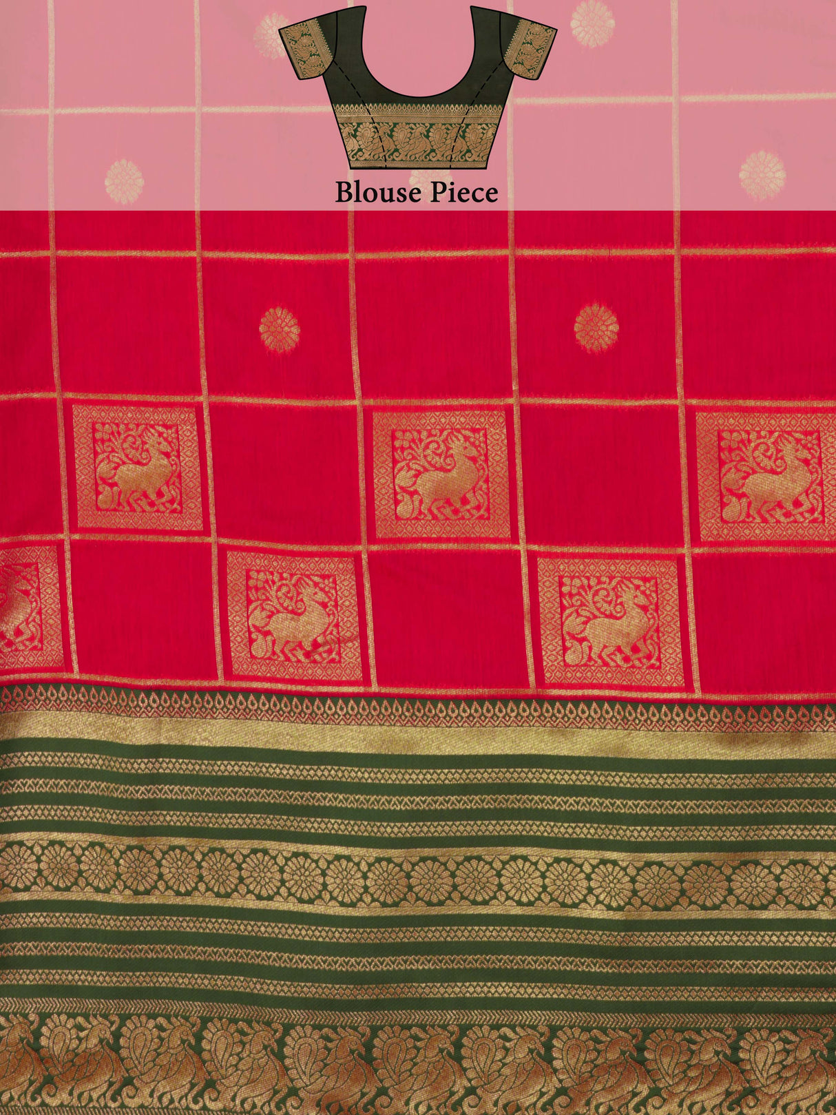 Mimosa Women's Woven Design Kanjivaram Style Art Silk Saree With Blouse Piece : SA0000870RN