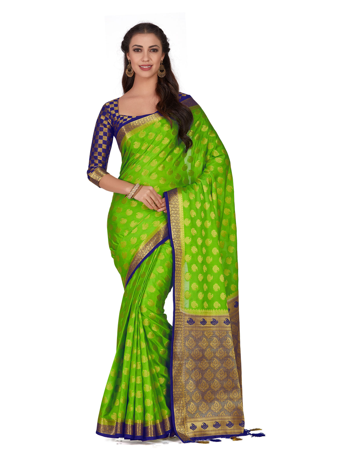 Mimosa Womens Crepe Saree Mysore Silk Liril Color