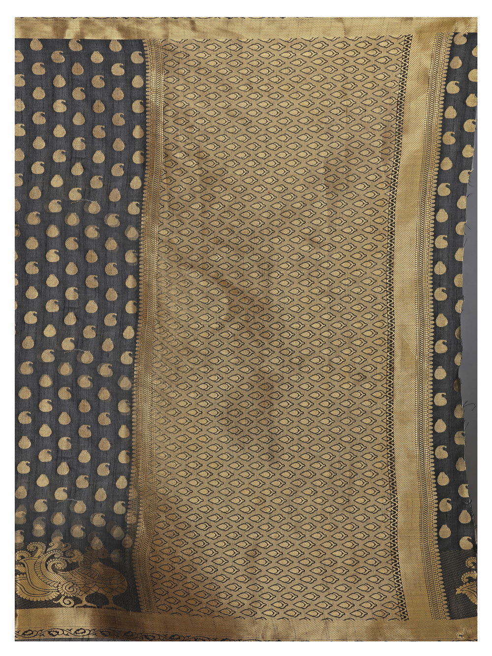 Mimosa Womens Art Silk Saree Kanjivaram Black Color