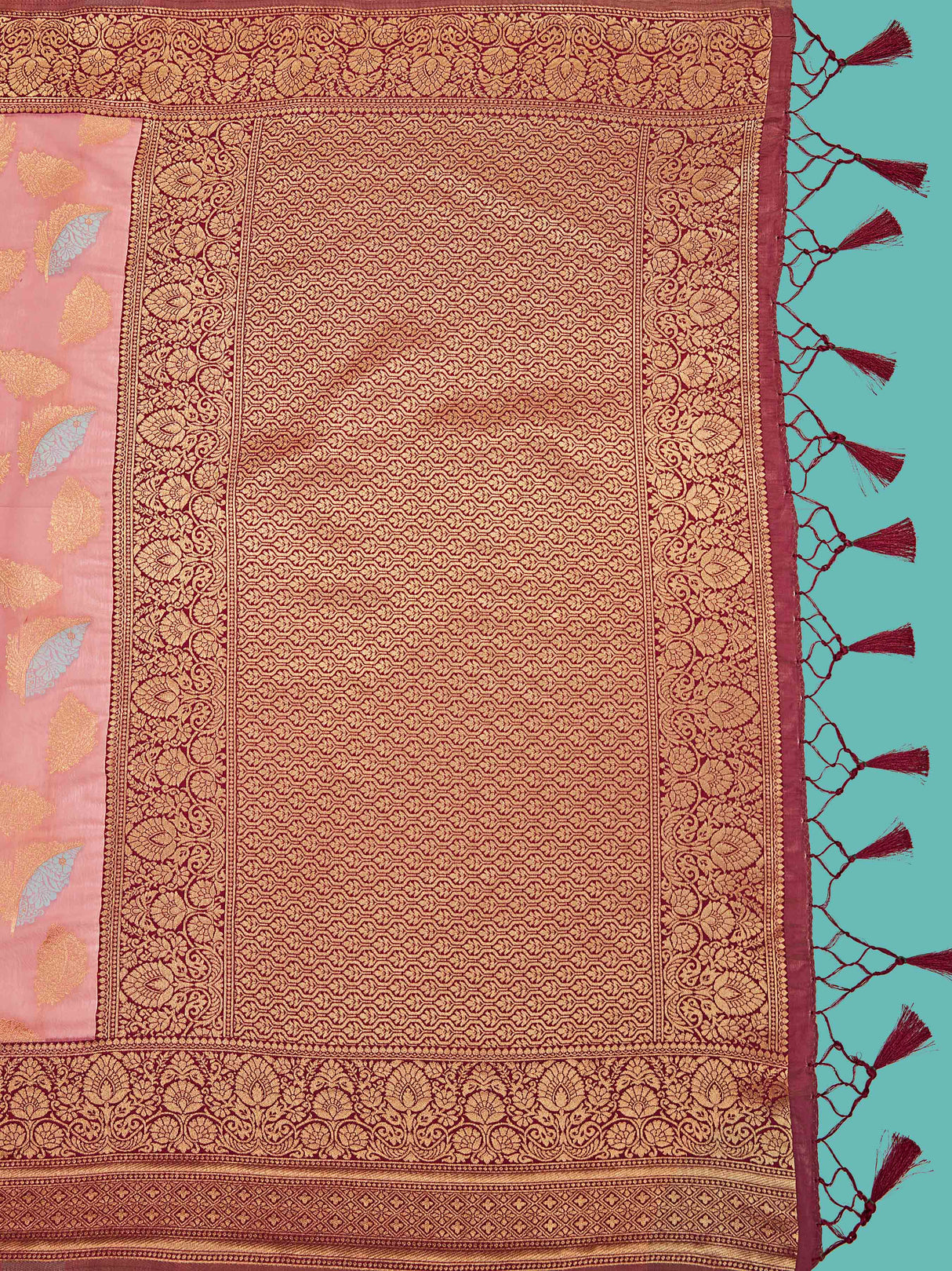 Mimosa Women's Woven Design Kanjivaram Linen Saree With Blouse Piece : SA00001245PNKFREE