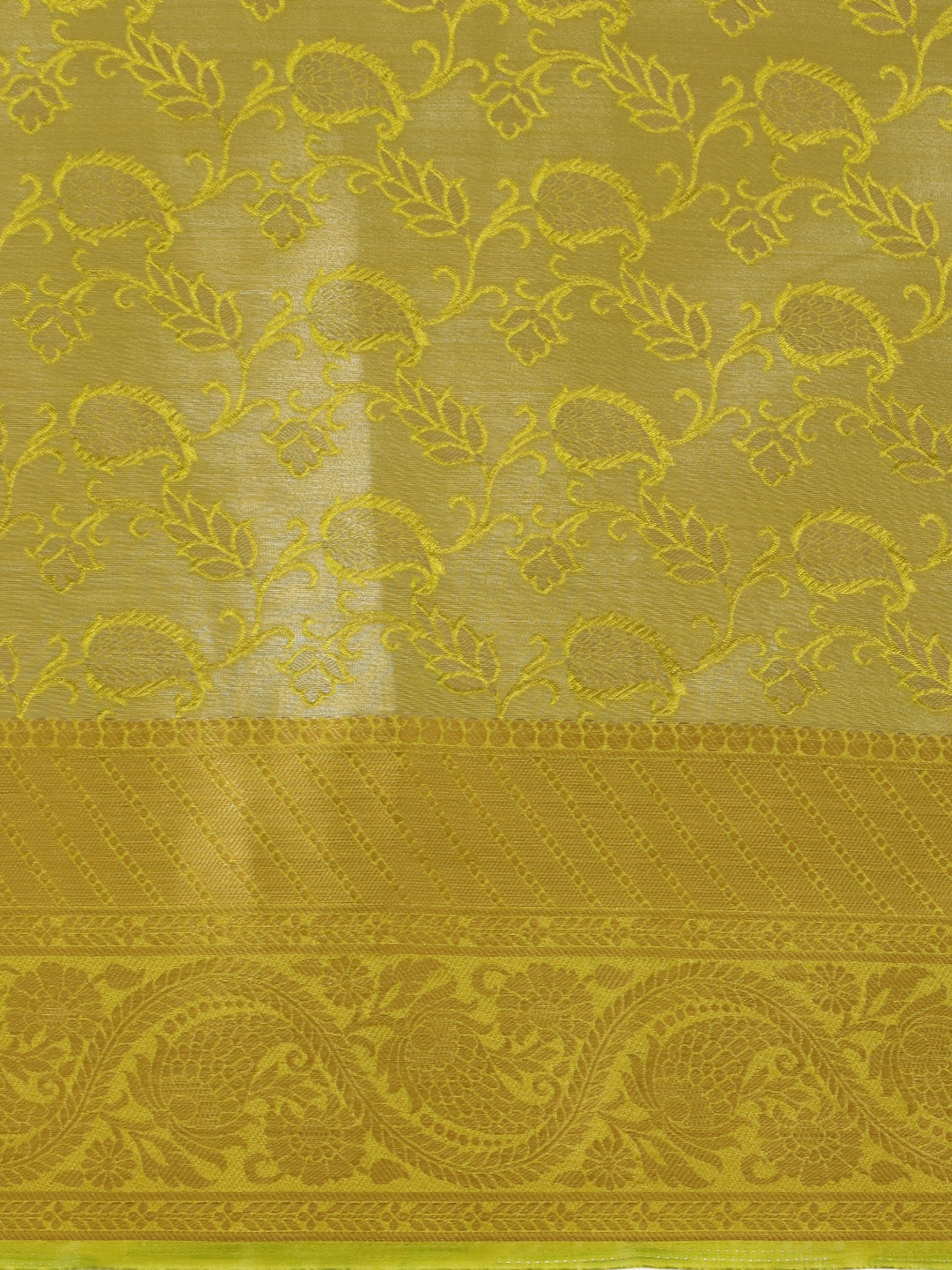 Mimosa Womens Art Silk Saree Kanjivaram Olive Color