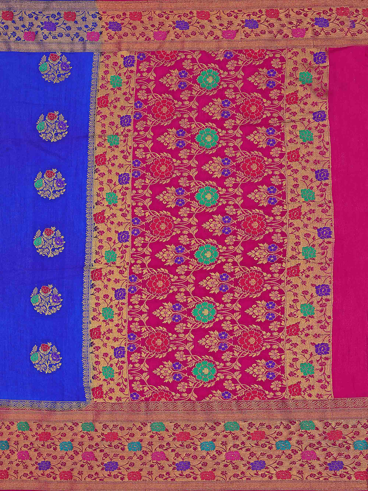 Mimosa Womens Art Silk Saree Dharmavaram Royal Blue Color