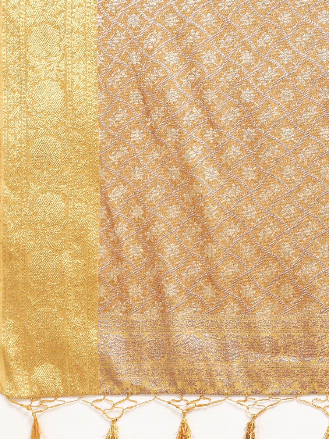 Mimosa Womens Art Silk Saree Kanjivaram Chiku Color