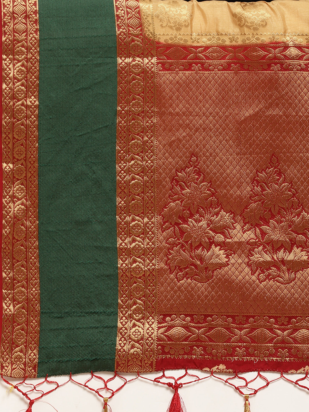 Mimosa Womens Art Silk Saree Kanjivaram Chiku Color