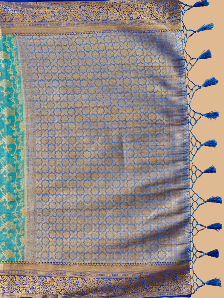 Mimosa Women's Woven Design Kanjivaram Style Art Silk Saree With Blouse Piece : SA0000375ANFREE