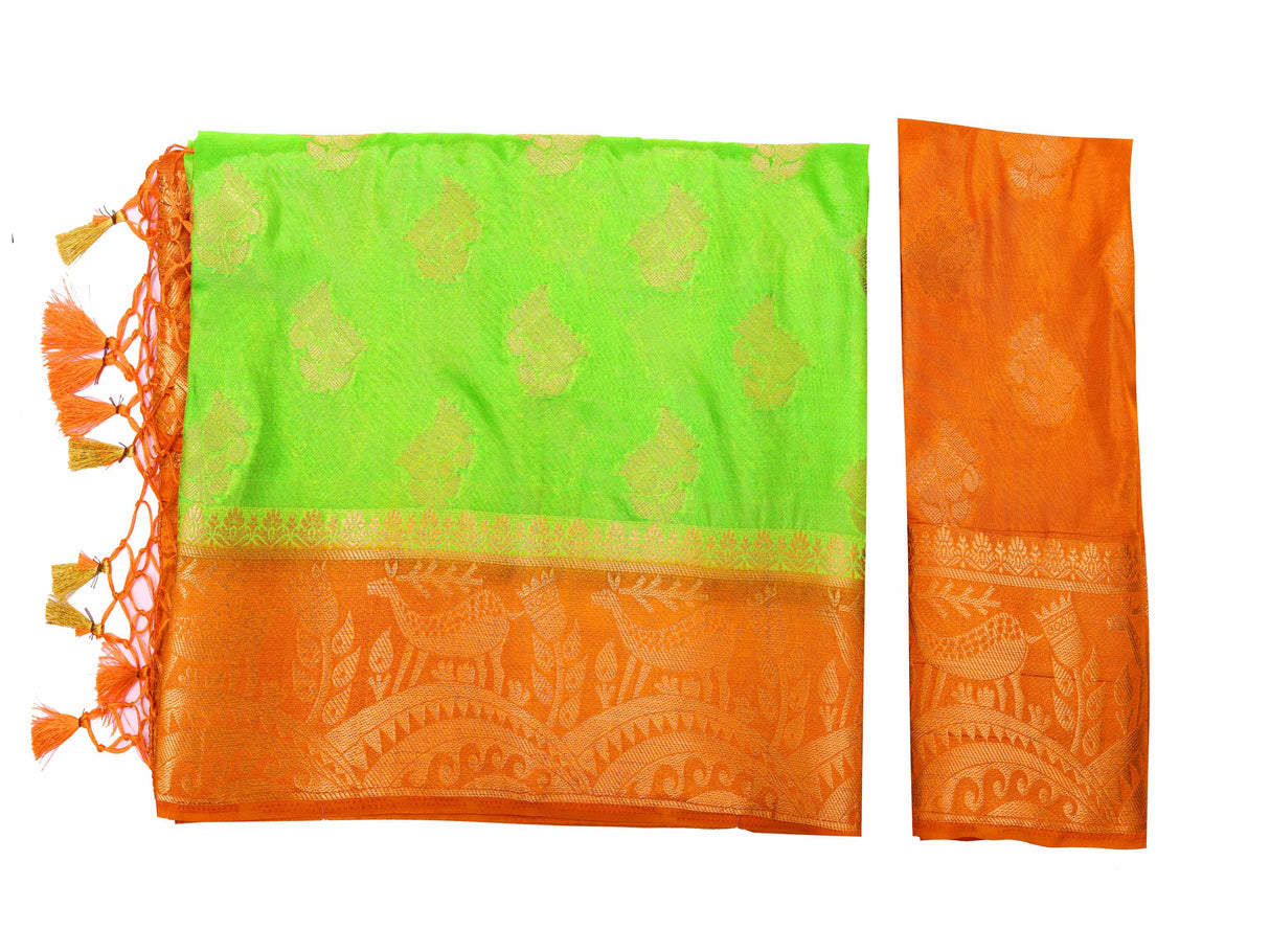 Mimosa Womens Art Silk Saree Kanjivaram Liril Color