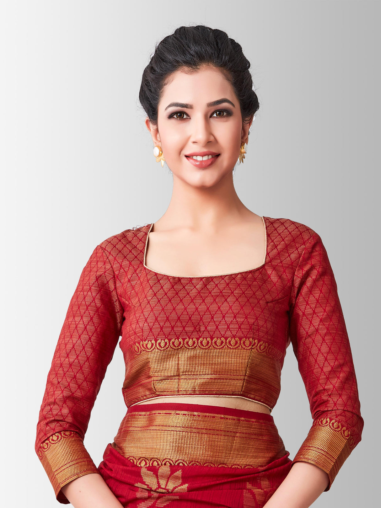 Mimosa Womens Art Silk Saree Kanjivaram Maroon Color