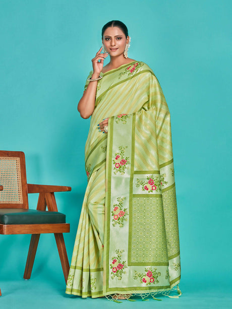 Mimosa Women's Woven Design Banarasi Art Silk Saree With Blouse Piece : SA00001282PSFREE