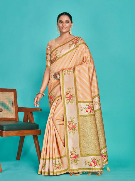 Mimosa Women's Woven Design Banarasi Art Silk Saree With Blouse Piece : SA00001282PCFREE
