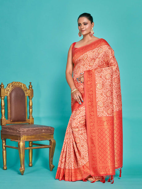 Mimosa Women's Woven Design Banarasi Art Silk Saree With Blouse Piece : SA00001275PCFREE
