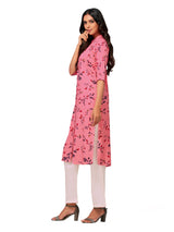 Mimosa Women Pink Color Printed Straight Kurta