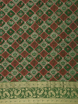 Mimosa Womens Art Silk Saree Patola BGreen Color