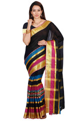 Mimosa Womens Cotton Saree Kanjivaram style Multi Color