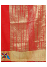 Mimosa Womens Tussar Silk Saree Kanjivaram style Maroon Color