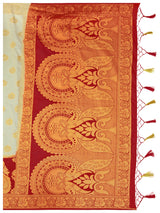 Mimosa Womens Art Silk Saree Kanjivaram Halfwhite Color