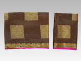 Mimosa Womens Tussar Silk Saree Kanjivaram style Brown Color