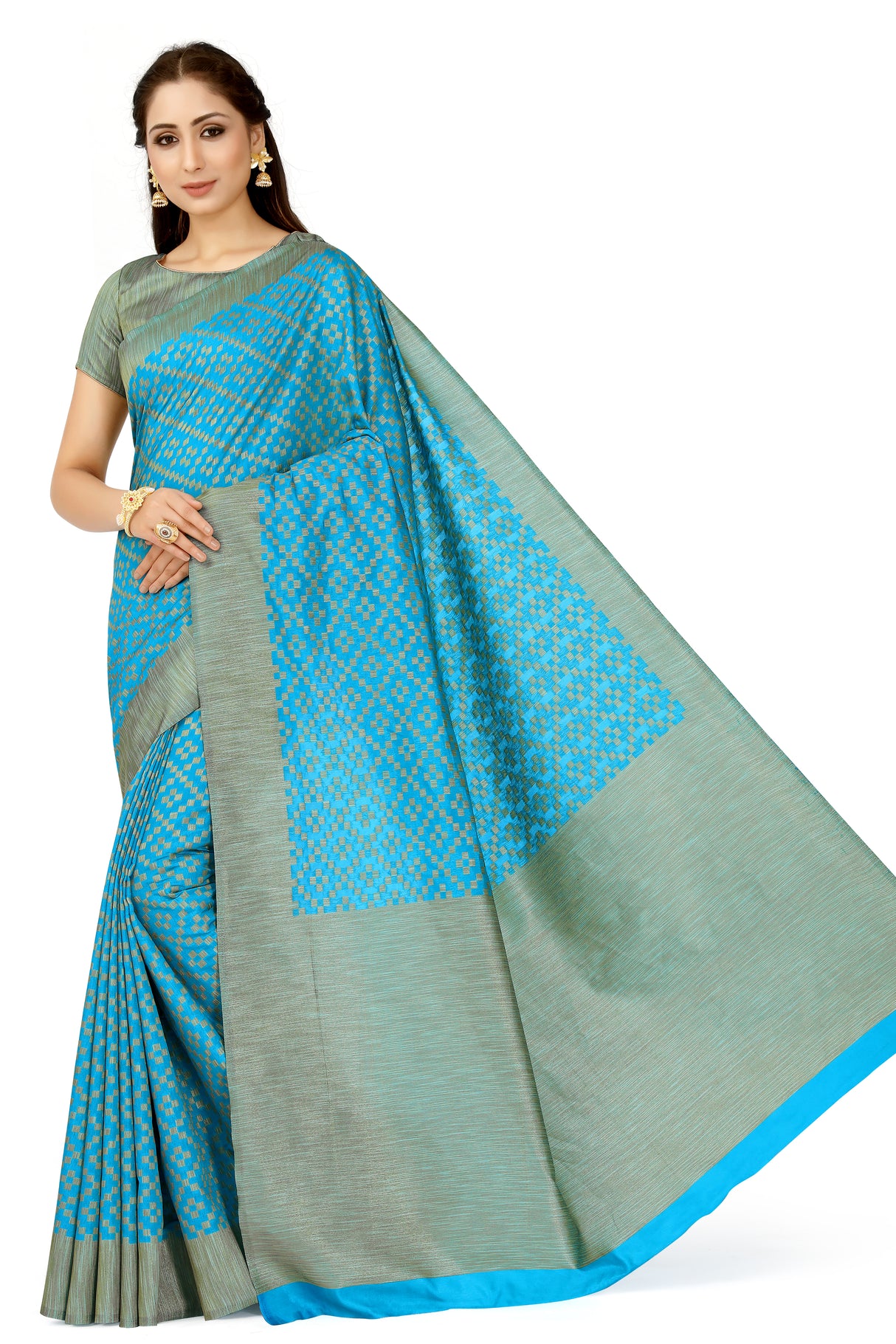 Mimosa Womens Art Silk Saree Patola Ananda Color