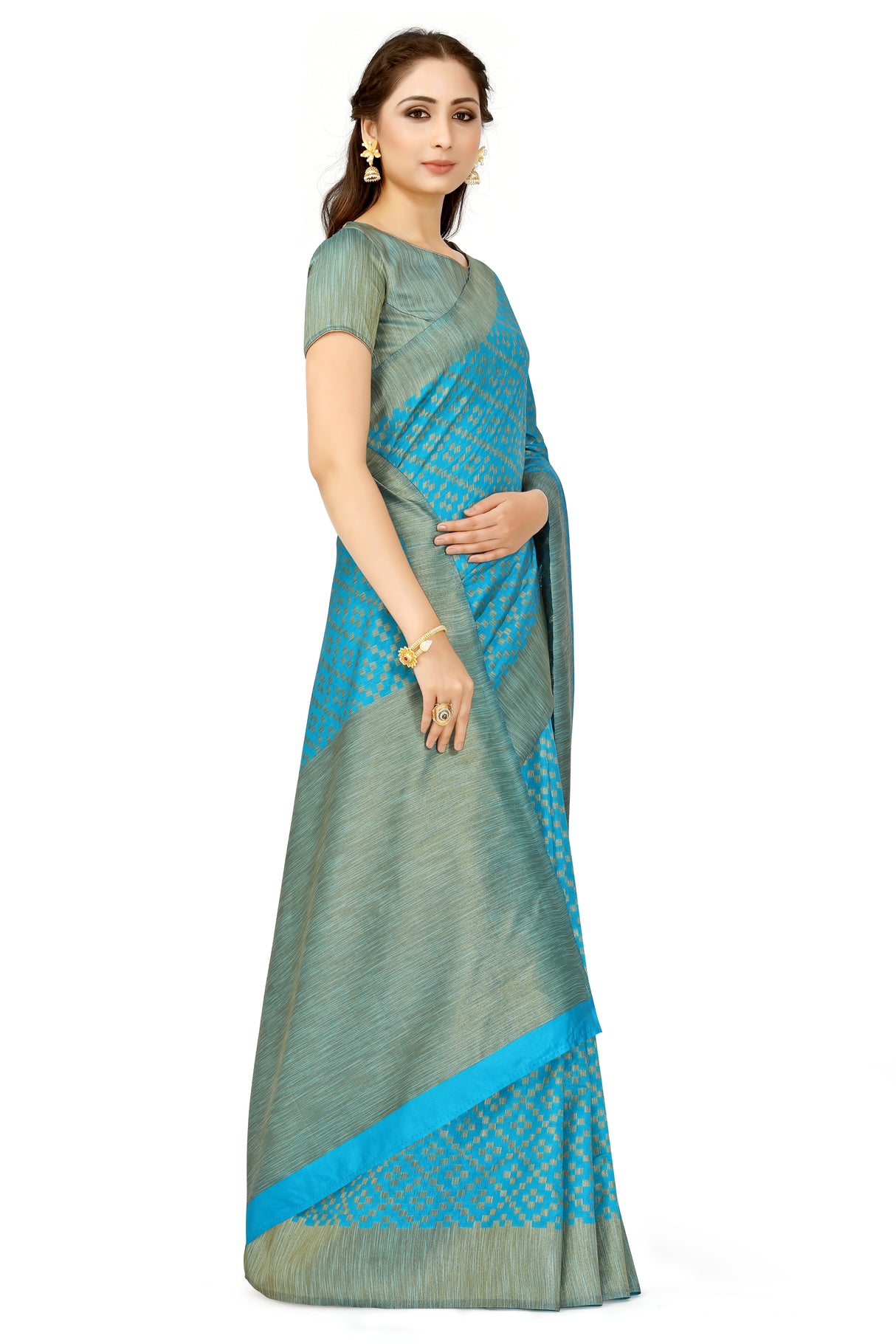 Mimosa Womens Art Silk Saree Patola Ananda Color