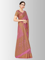 Mimosa Womens Art Silk Saree Patola Pink Color