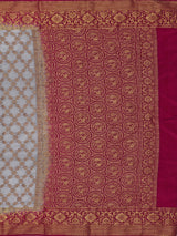 Mimosa Womens Art Silk Saree Patola Grey Color