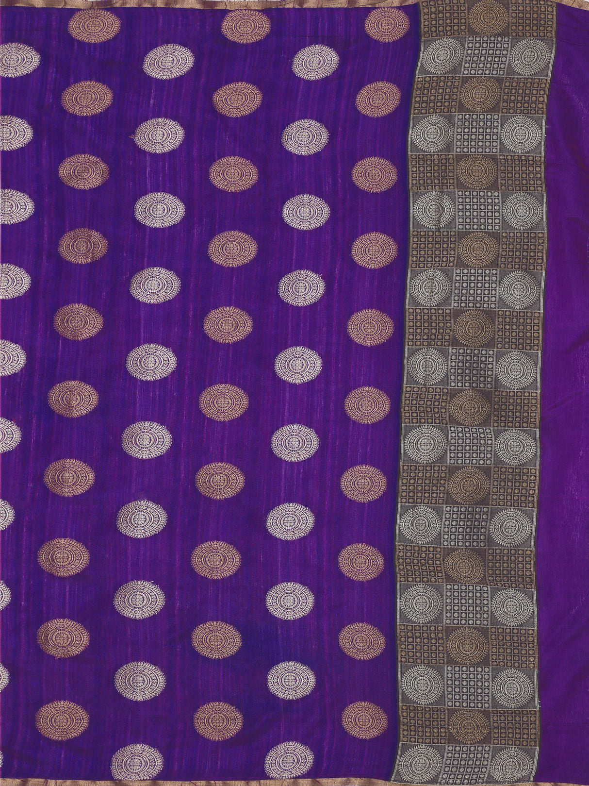 Mimosa Womens Raw Silk Saree Kanjivaram Violet Color