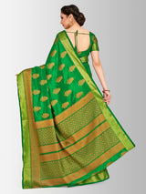 Mimosa Womens Tussar Silk Saree Banarasi style Green Color