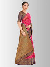 Mimosa Womens Art Silk Saree Kanjivaram Rani Color